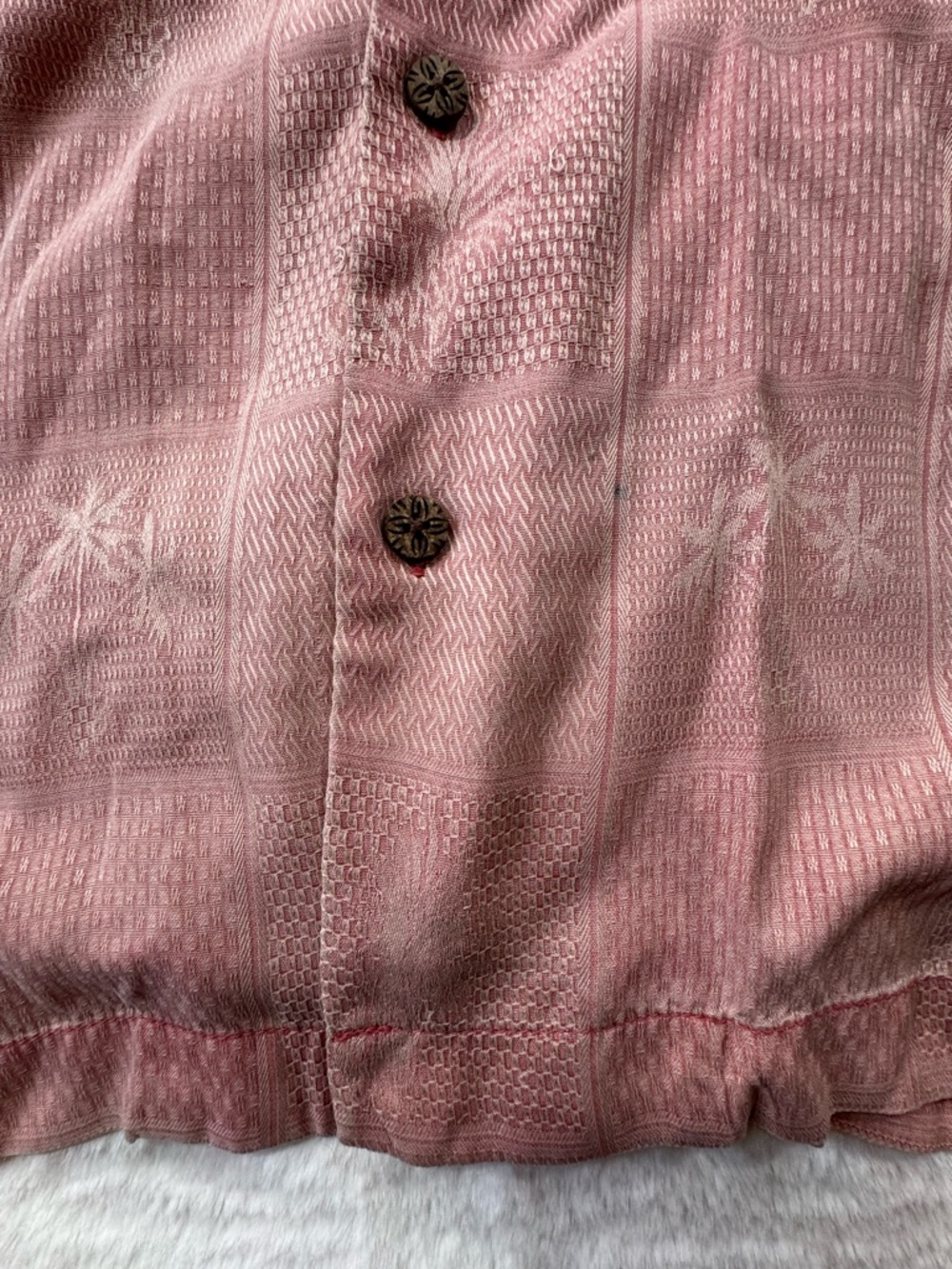 Tommy Bahama Silk Shirt Mens 2XL Pink Palm Tree Pineapple Button Up Tropical - Picture 7 of 13